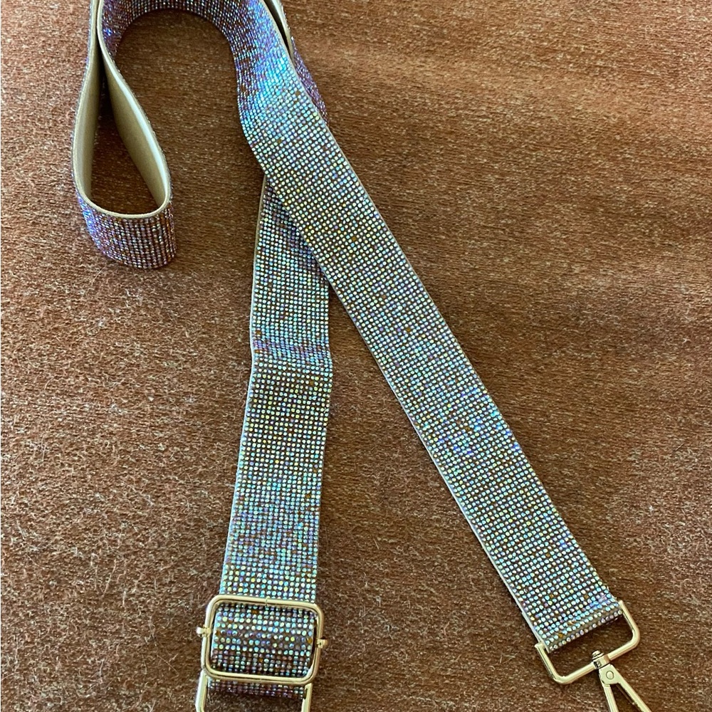 Elegant Multicolor AB Rhinestone  cross body purse strap